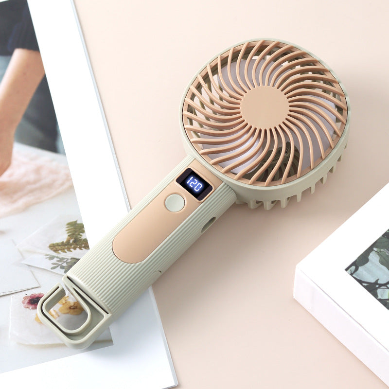 Unisex Handheld Wiederaufladbarer Digitaldisplay Ventilator Brehn