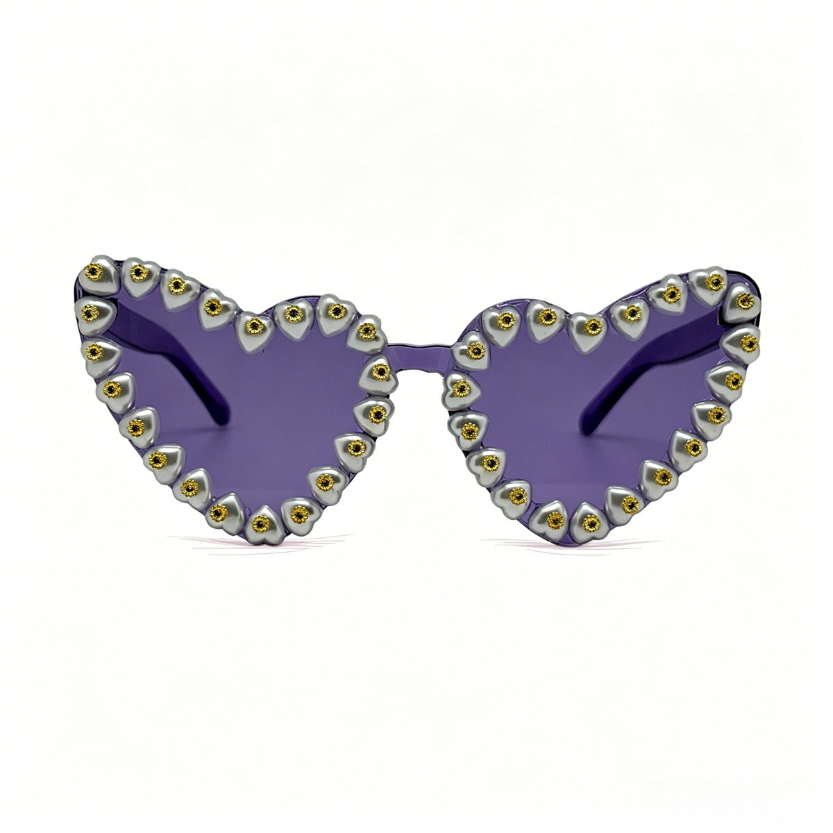 Damen Herzförmige Sonnenbrille mit extravaganten Schmuckdetails Brehn