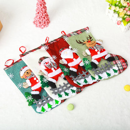Festlicher Weihnachtsstrumpf mit niedlichem Weihnachtsmann-Motiv Brehn