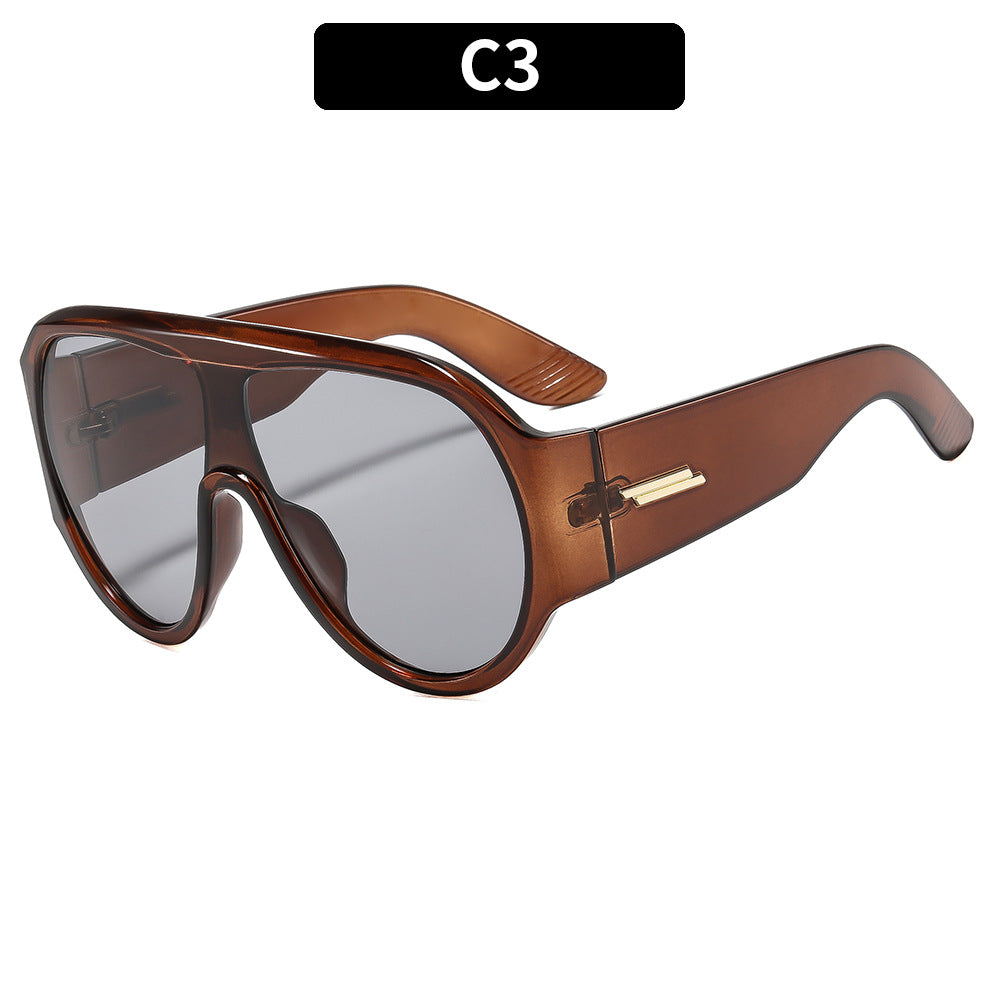Oversized Shield Sonnenbrille Klassischer Stil