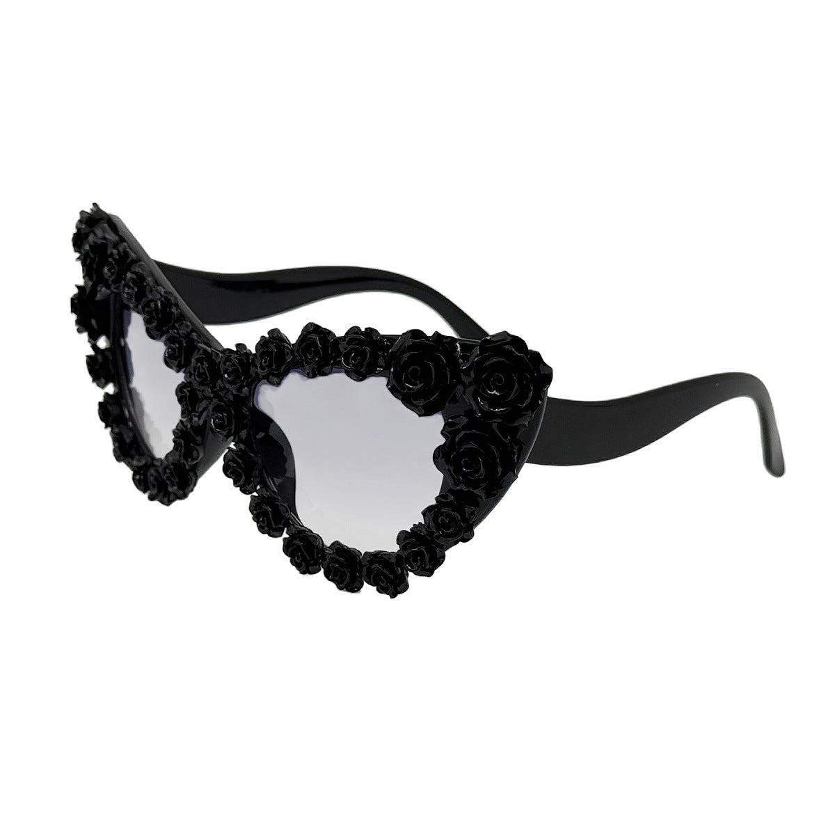 Damen Herzförmige Sonnenbrille mit floraler Applikation Brehn