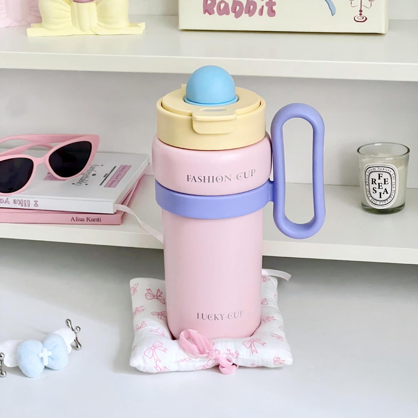 Damen Multifunktionale Isolierflasche mit einzigartigem Deckel Brehn