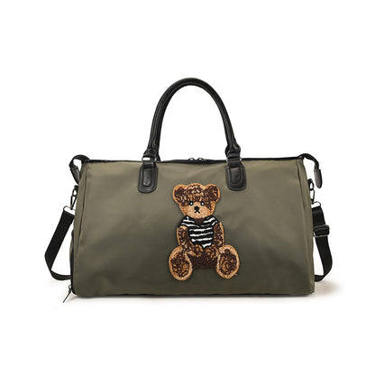 Süße Bär gestickte Reise Duffle Tasche Brehn