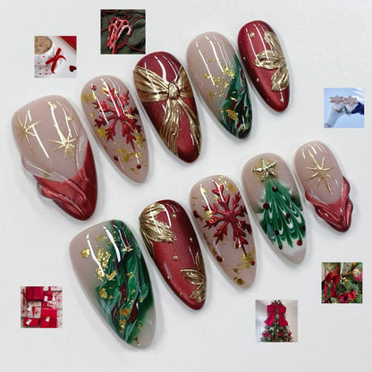 Kunstnagelset mit festlichen Motiven Brehn