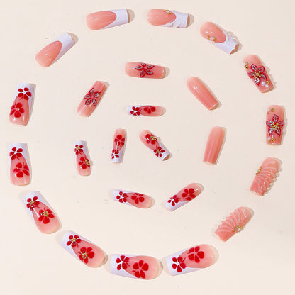Elegante Florale Acryl Nagelkunst Brehn