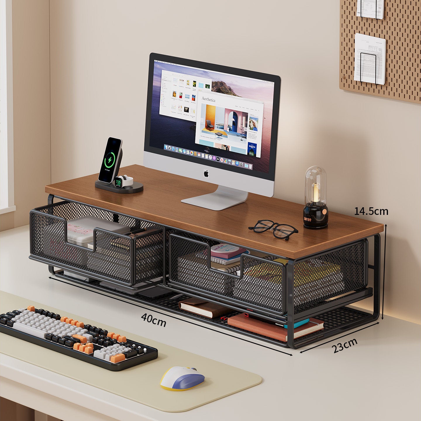 Multi-Funktions-Schreibtisch-Organizer mit Mesh-Speicherboxen Brehn