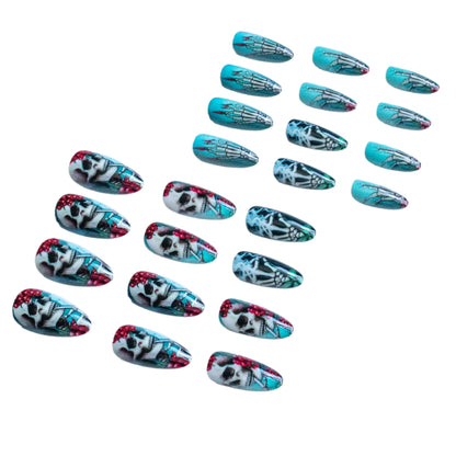 Künstlerisches Skelettmotiv Nagelkunst-Set