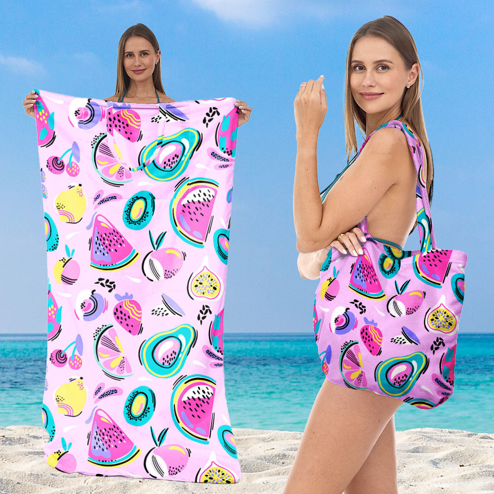 Multifunktionales Strandhandtuch mit integrierter Tragetasche Brehn