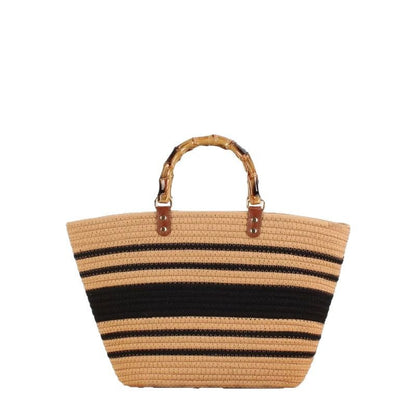 Große Strandtasche mit Bambusgriffen Brehn