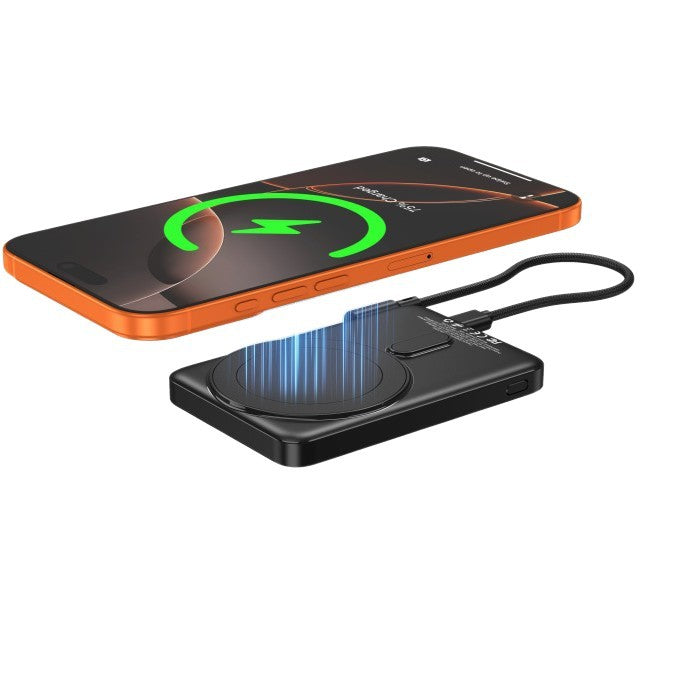 Tragbare Powerbank mit Integriertem Wireless-Ladegerät und Digitalem Display Brehn