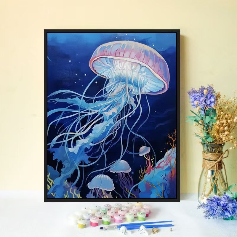 Jellyfish-inspiriertes Canvas-Wandkunst Brehn