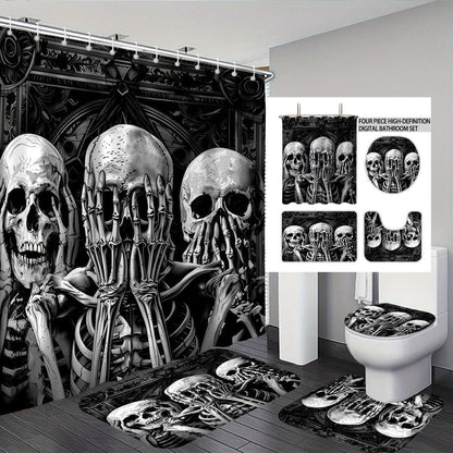 Künstlerisches Skull-Themen Badezimmer Set Brehn