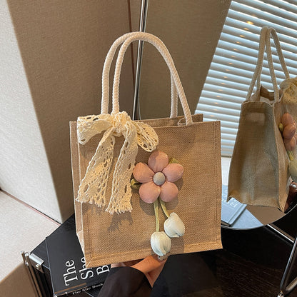 Floral Accent Handgefertigte Tote Bag