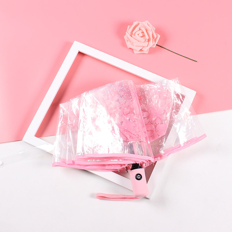 Damen eleganter und tragbarer Regenschirm mit floralem Design Brehn