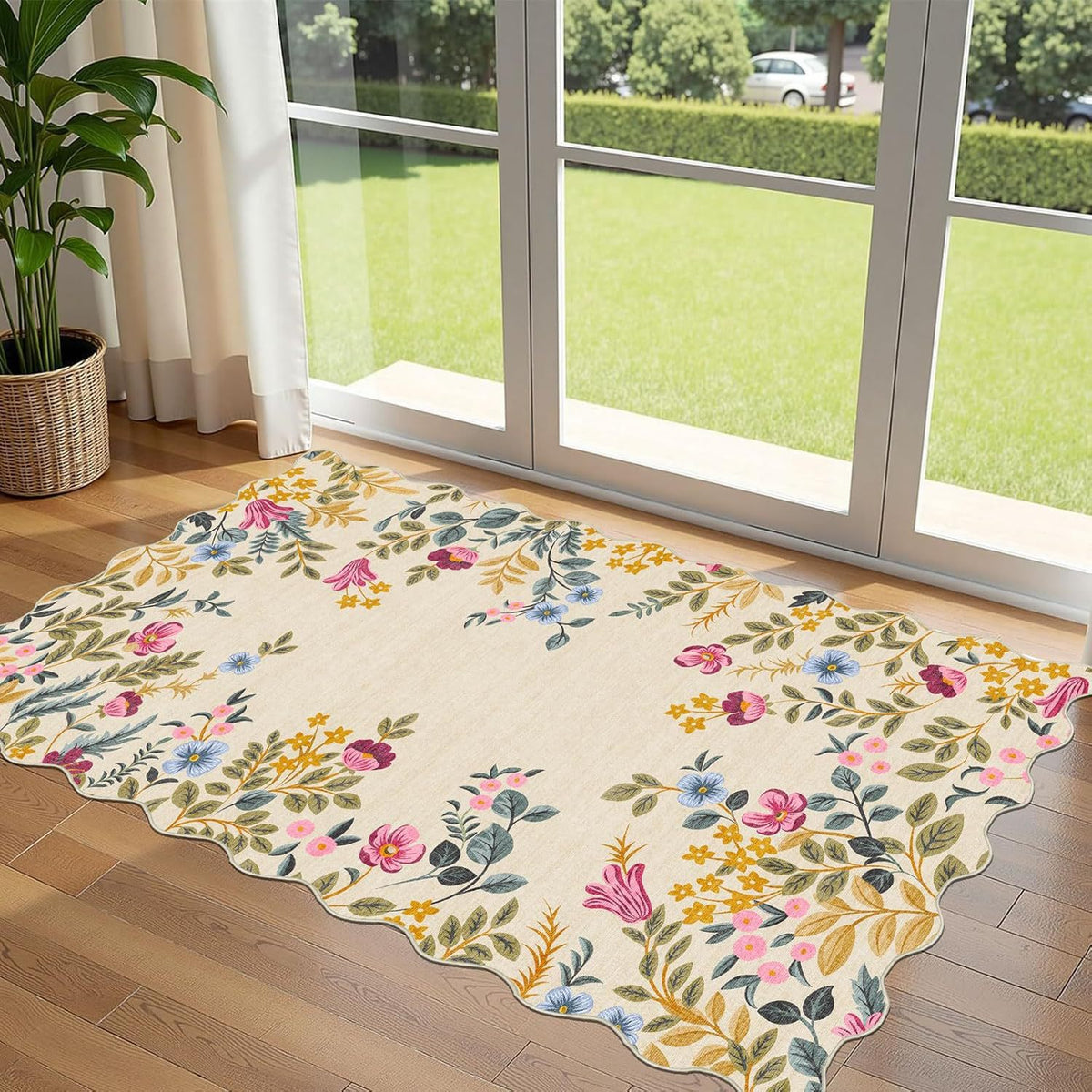 Dekorativer Blumenmuster-Teppich