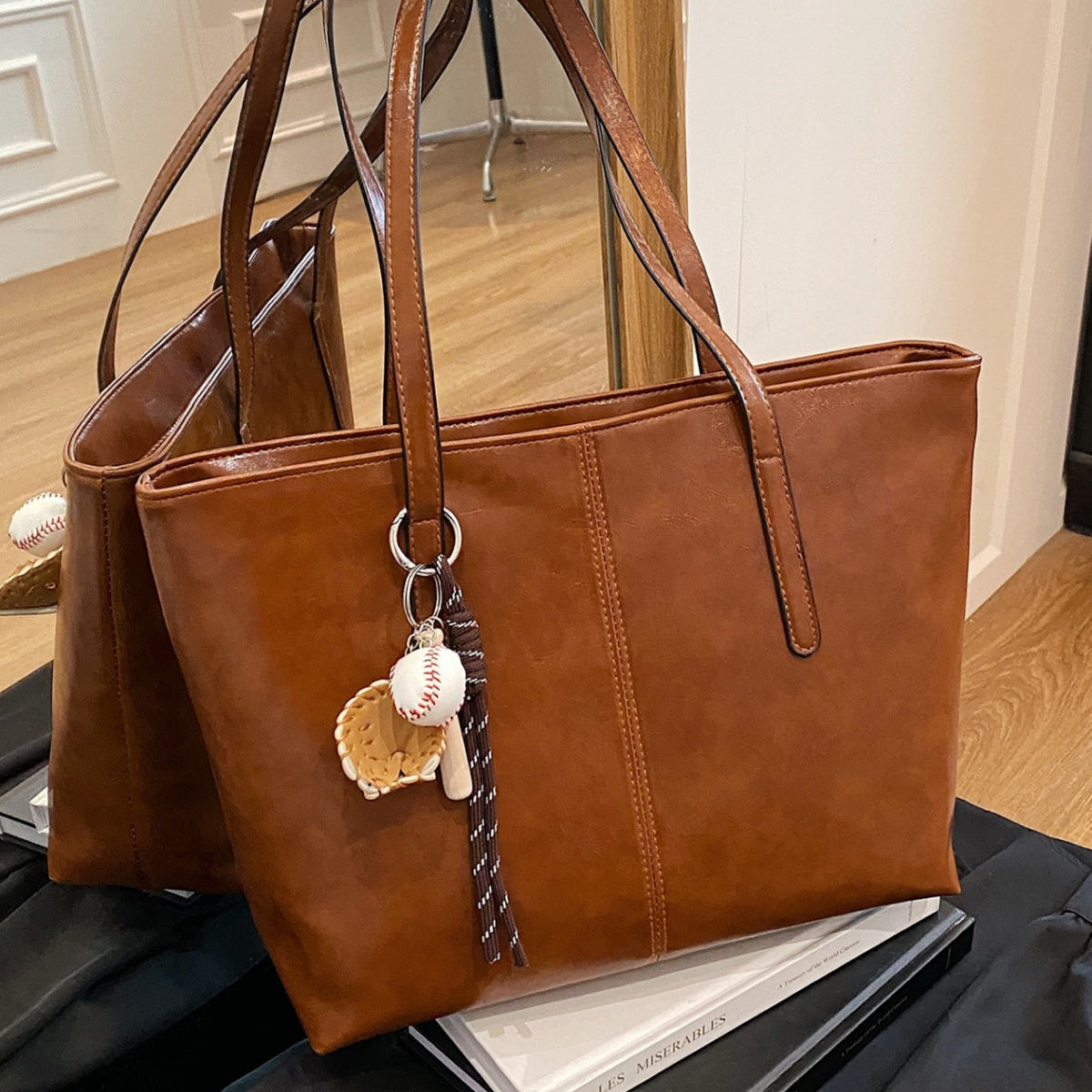 Moderner Leder Tote Bag