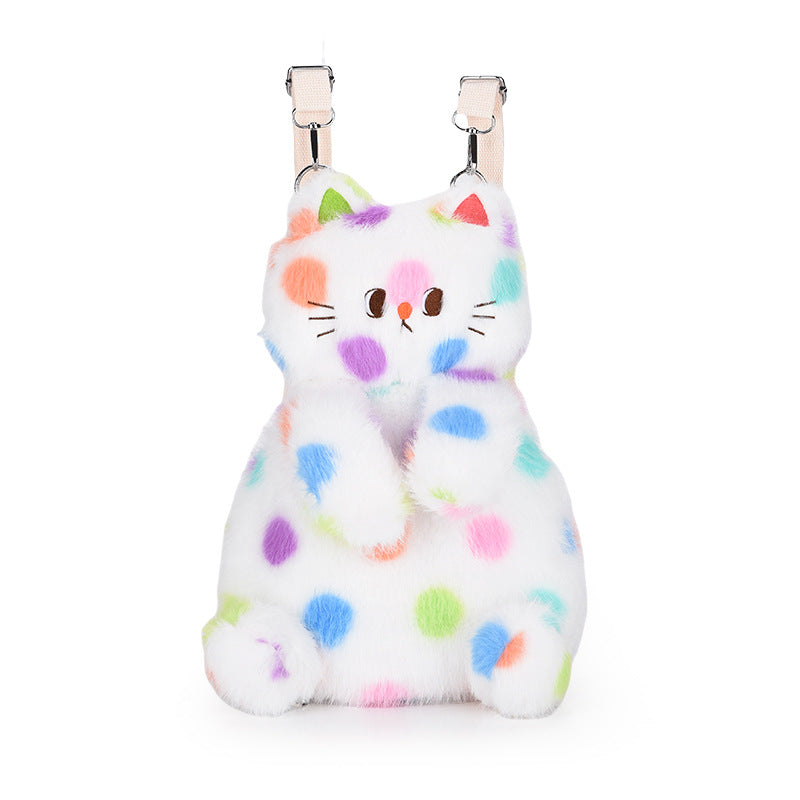 Plüsch Tasche mit Verspieltem Katzenmotiv Brehn