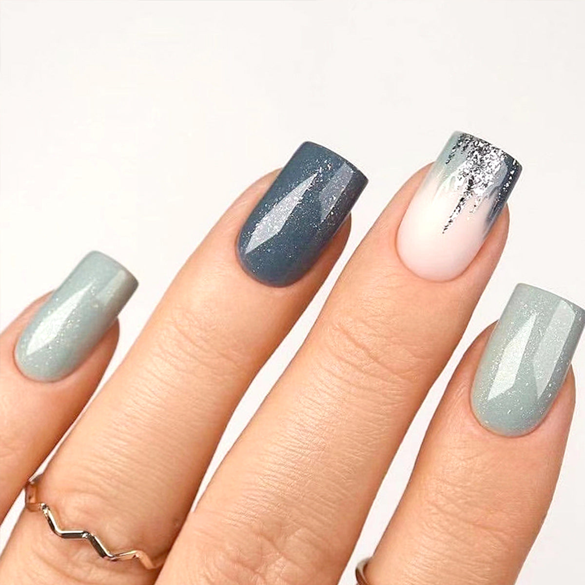 Gradient Glitter Gel Nagelspitzen Set Brehn
