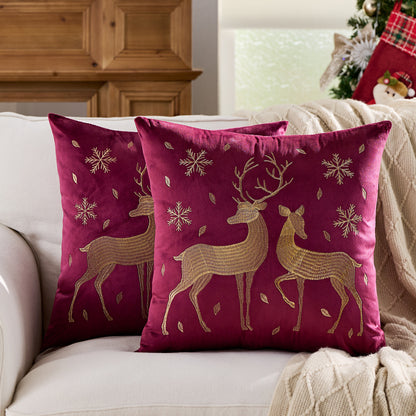 Dekoratives Weihnachts-Wurfkissen mit Hirschsilhouette