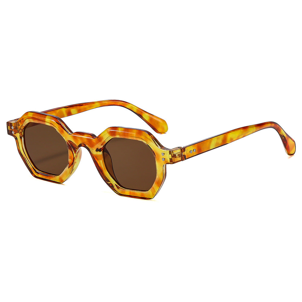 Damen oktagonale Sonnenbrille mit modischem Muster und UV-Schutz Brehn