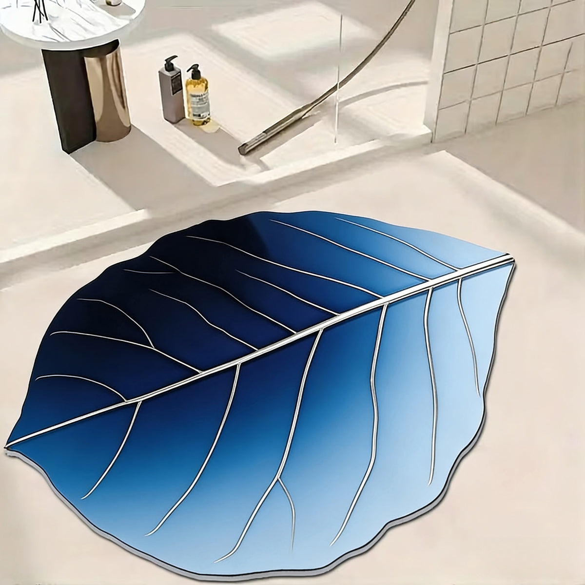 Blattförmige dekorative Badmatte