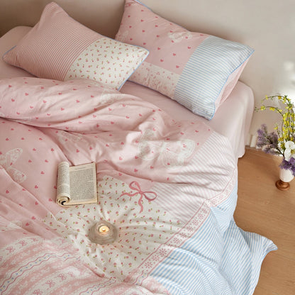 Patchwork-Baumwoll-Bettwäschegarnitur im Vintage-Patchwork-Design