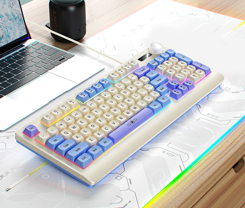 Retro RGB Mechanische Tastatur und Optische Gaming-Maus Set Brehn