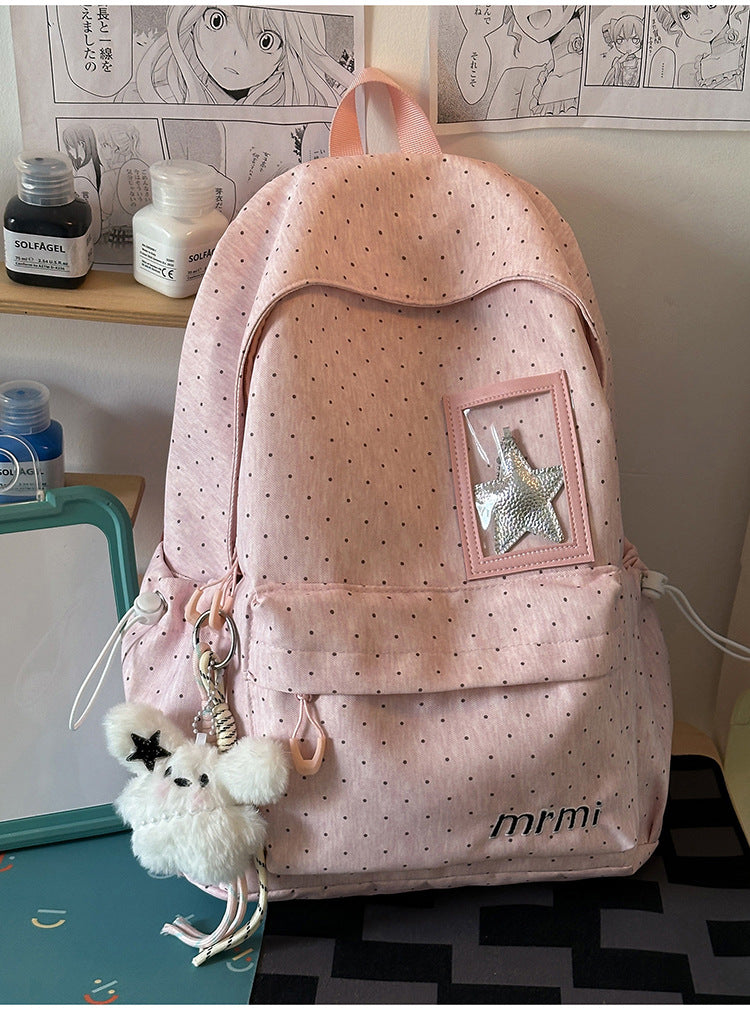 Lässiger Mehrfach-Taschen Schultasche mit transparentem Panel