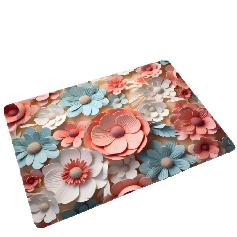 Floral Design Memory Foam Badteppich Brehn