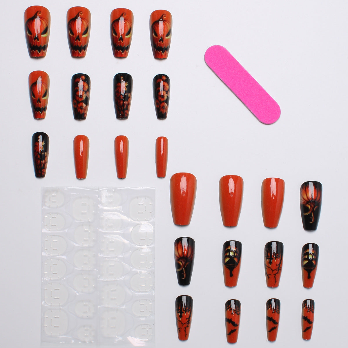 Kreatives Kunstnagelset mit Halloween-Motiv und leuchtendem Design Brehn