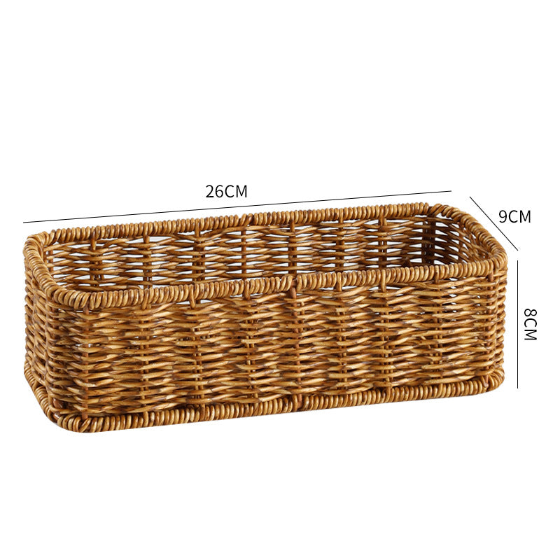 Unisex Rechteckiger Aufbewahrungskorb aus handgeflochtenem Material Brehn