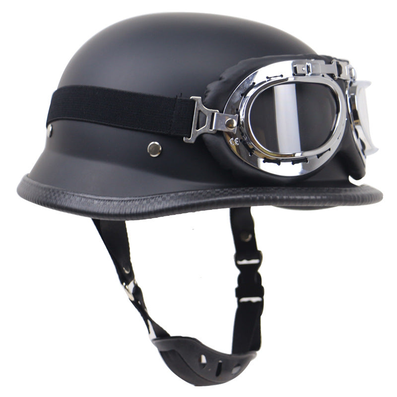 Vintage-Motorradhelm mit schützenden Goggles Brehn