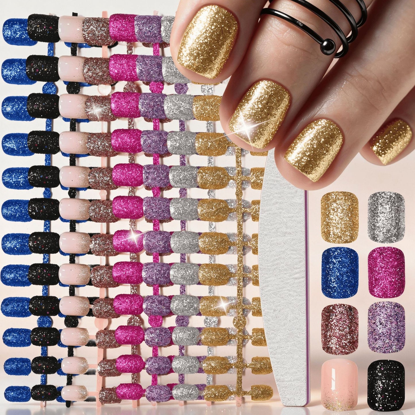 Funkelndes Press-On-Nagelset Brehn