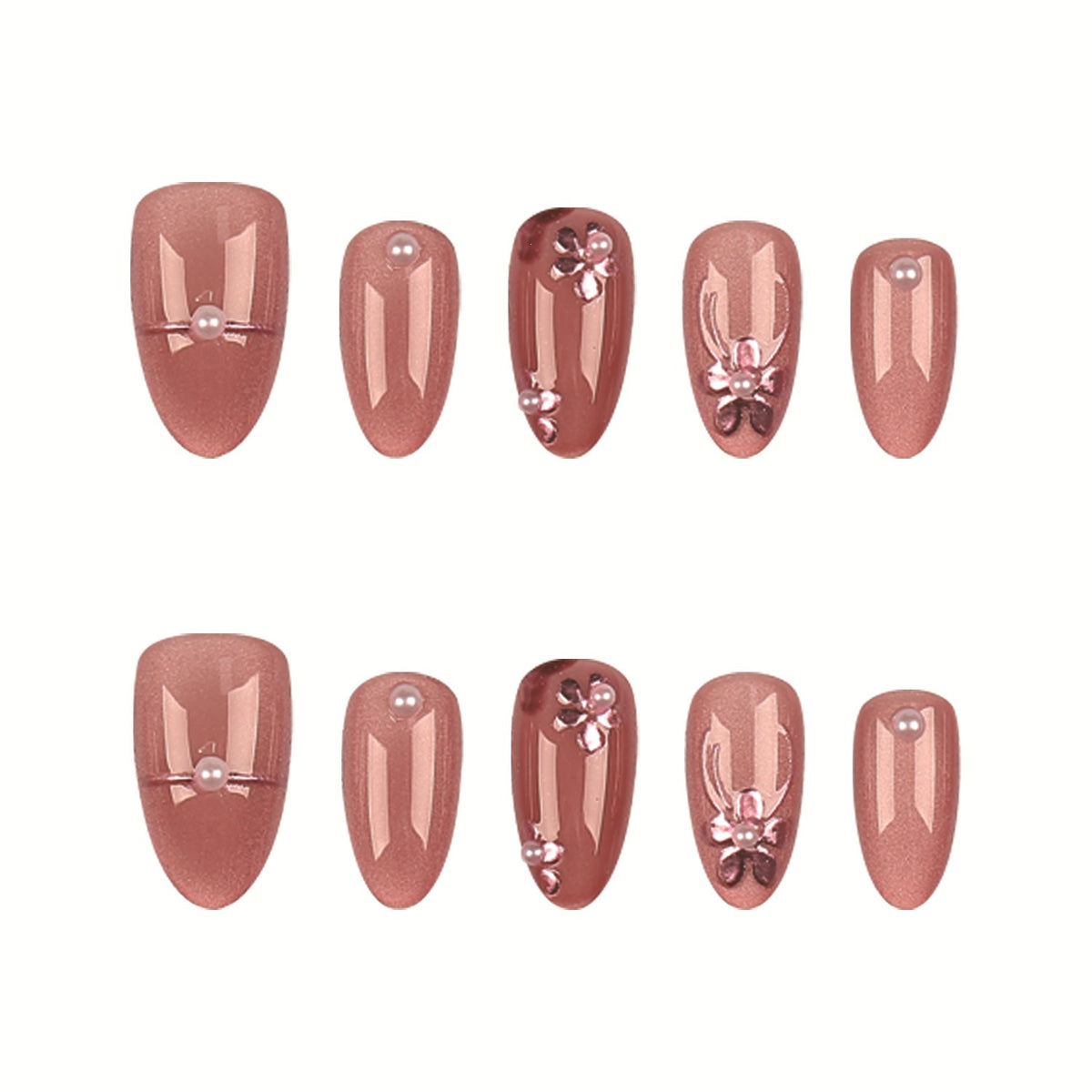 Elegantes florales verziertes Acryl-Nagelset