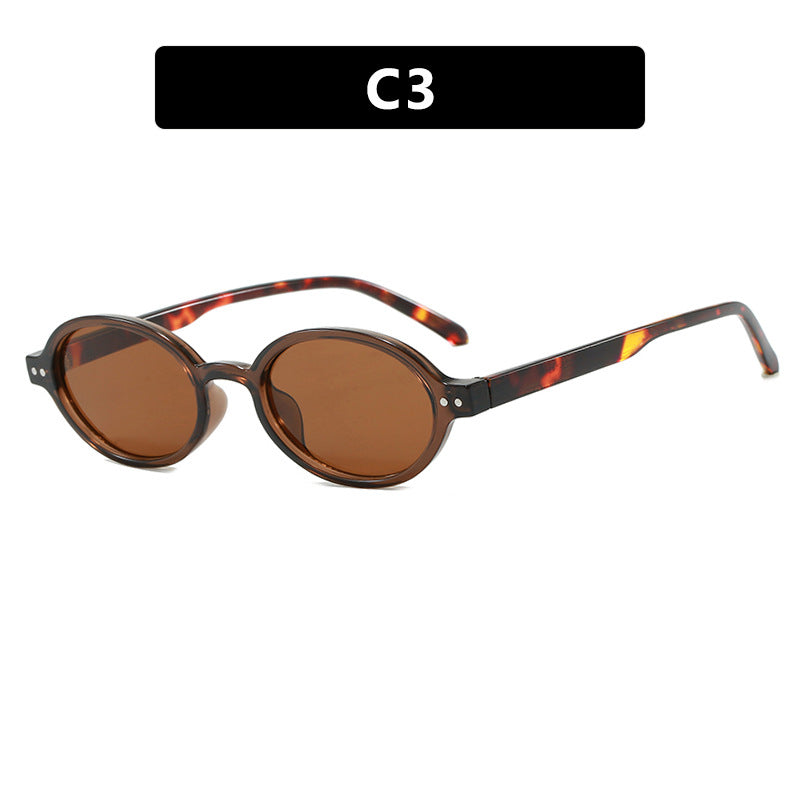 Damen modische ovalförmige Sonnenbrille mit ausgefallenem Rahmen Brehn