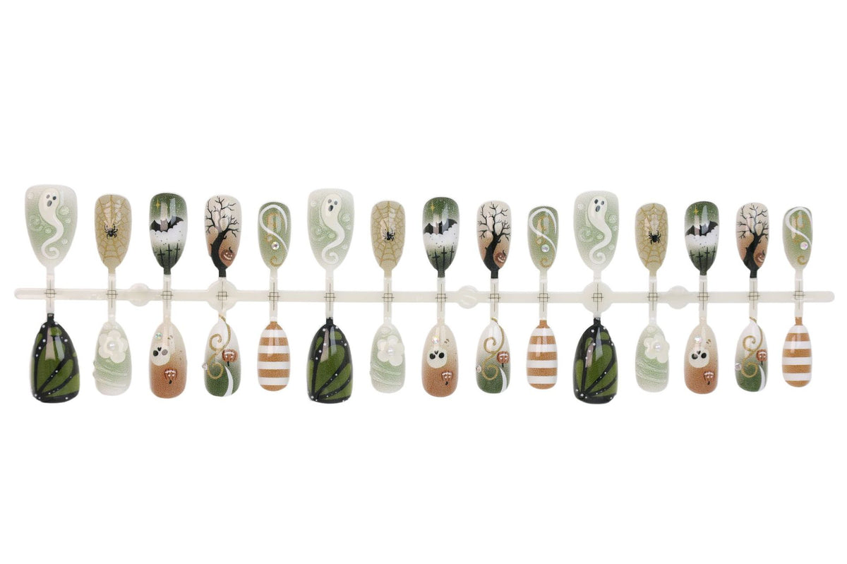 Halloween Kunstnagelset mit gruseligen Motiven Brehn