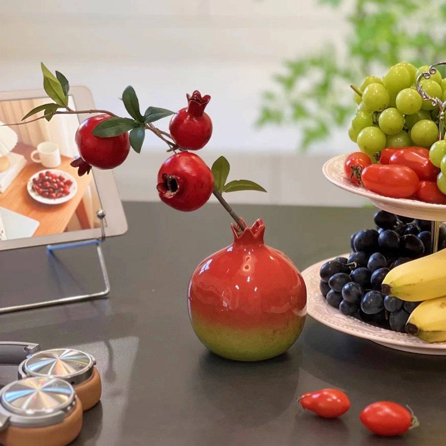 Granatapfel Keramik Vase Ornament