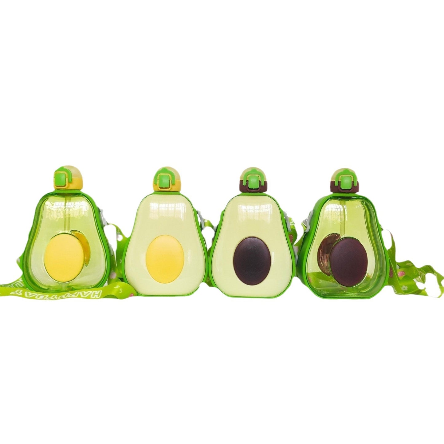 Damen Avocado Trinkflasche mit auslaufsicherem Verschluss und integriertem Tragegurt Brehn
