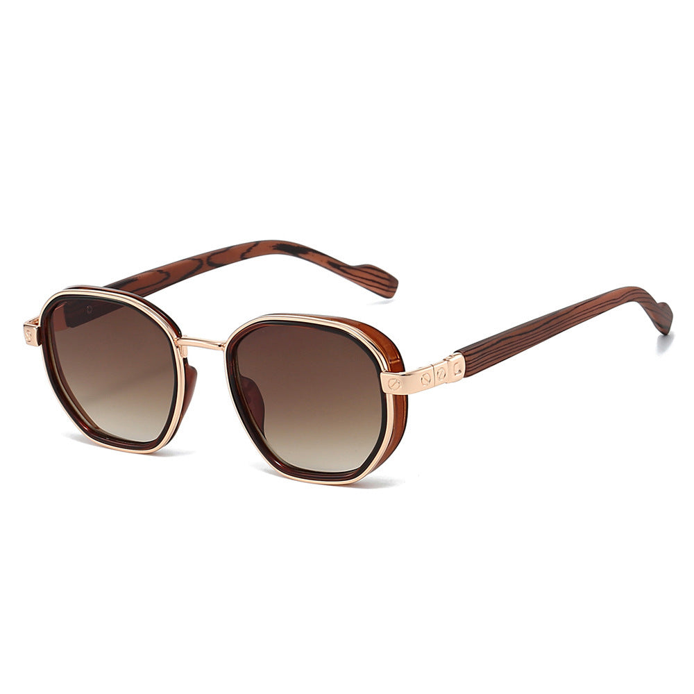 Geometrische rahmenlose Sonnenbrille mit luxuriösen goldenen Akzenten Brehn