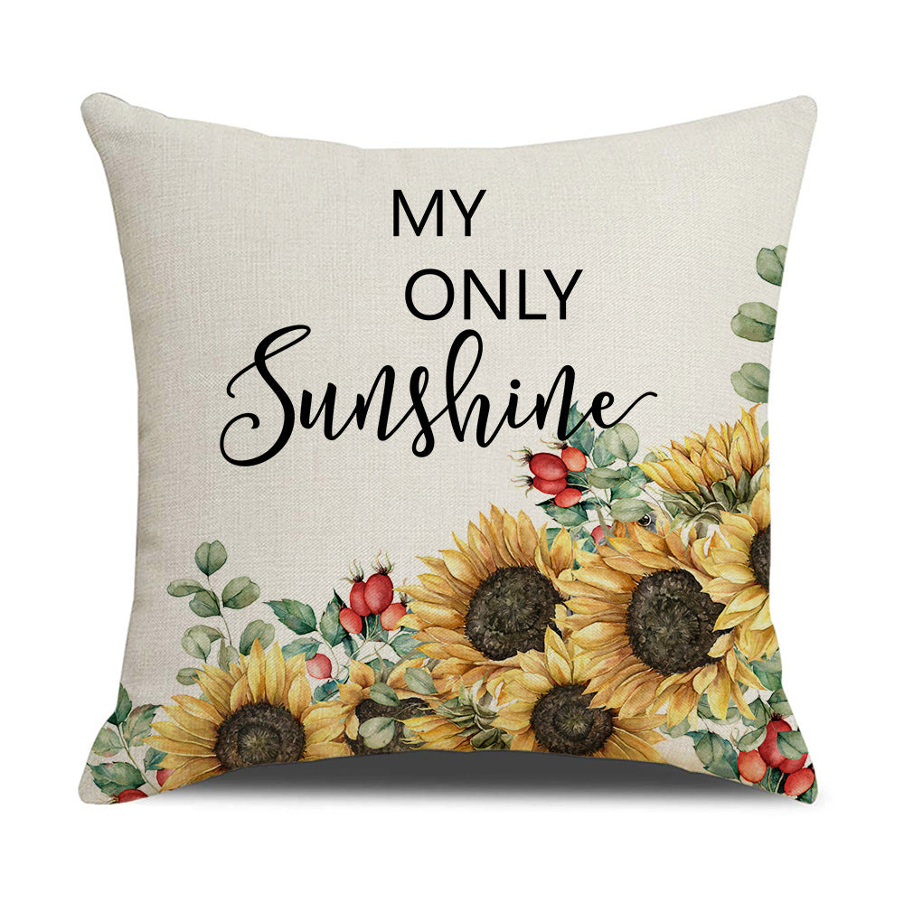 Damen Kissenbezug mit Sonnenblumenmuster Brehn