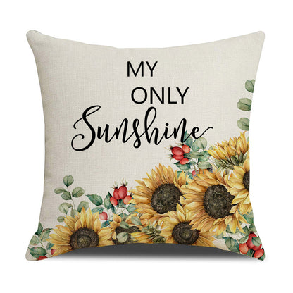 Damen Kissenbezug mit Sonnenblumenmuster Brehn
