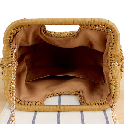 Geflochtene Handtasche mit Eleganten Kettenriemen Brehn
