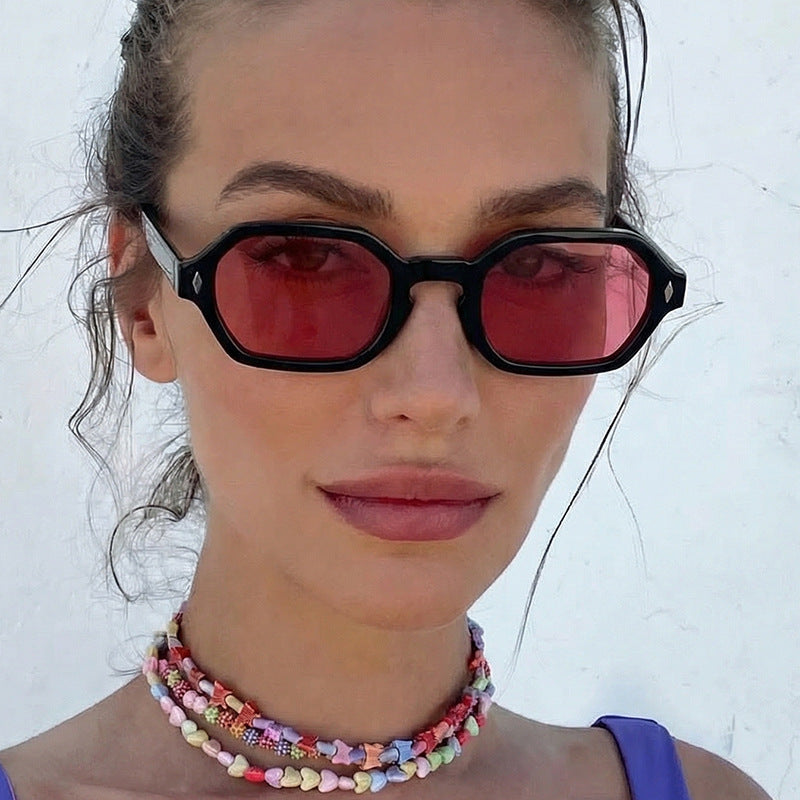 Damen stilvolle Sonnenbrille im modernen achteckigen Design mit UV-Schutz Brehn