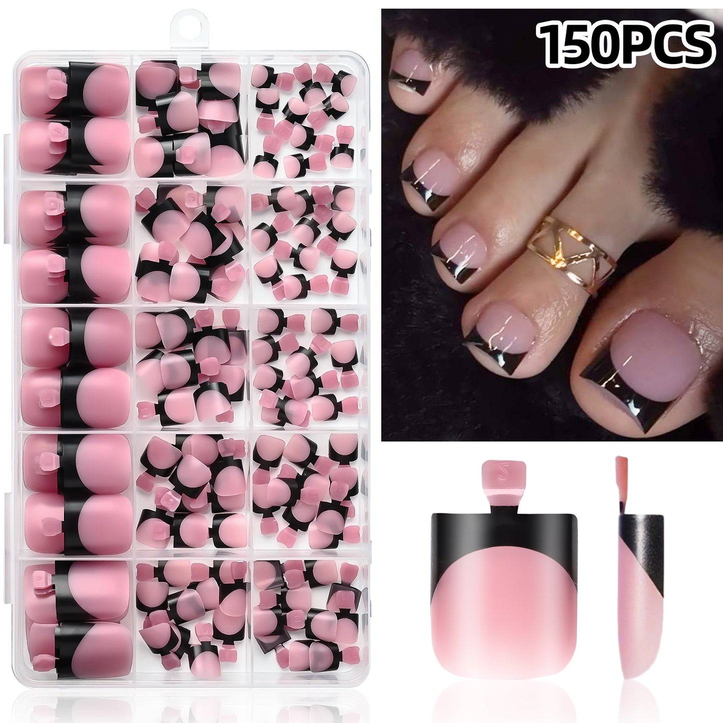 Premium Französisches Tip Kunstnagelset Brehn