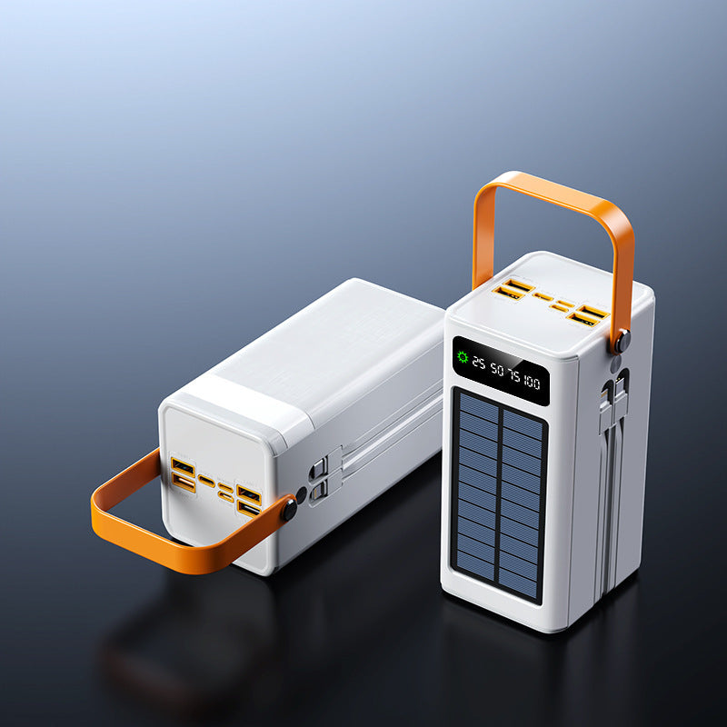 Tragbare Solar-Powerbank mit multifunktionaler Ladefunktion und digitaler Anzeige Brehn