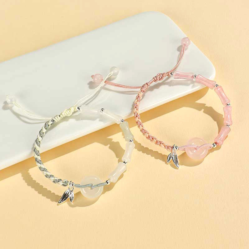 Verstellbares Armband mit Edelstein- und Blatt-Anhänger Brehn