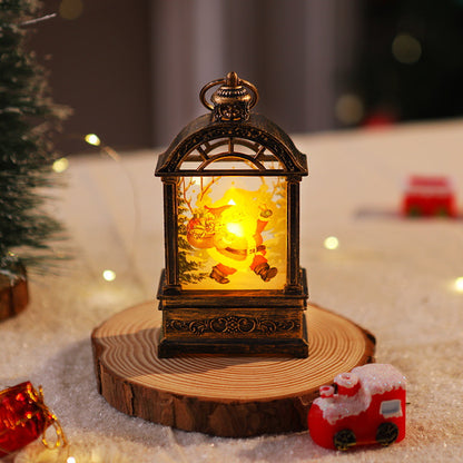 Dekorative Weihnachtslaterne mit nostalgischem Santa-Motiv Brehn