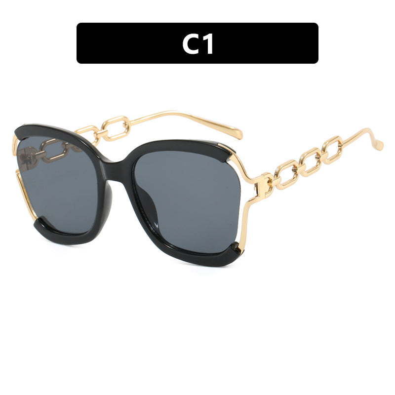 Damen modische Sonnenbrille mit goldenen Kettendetails Brehn