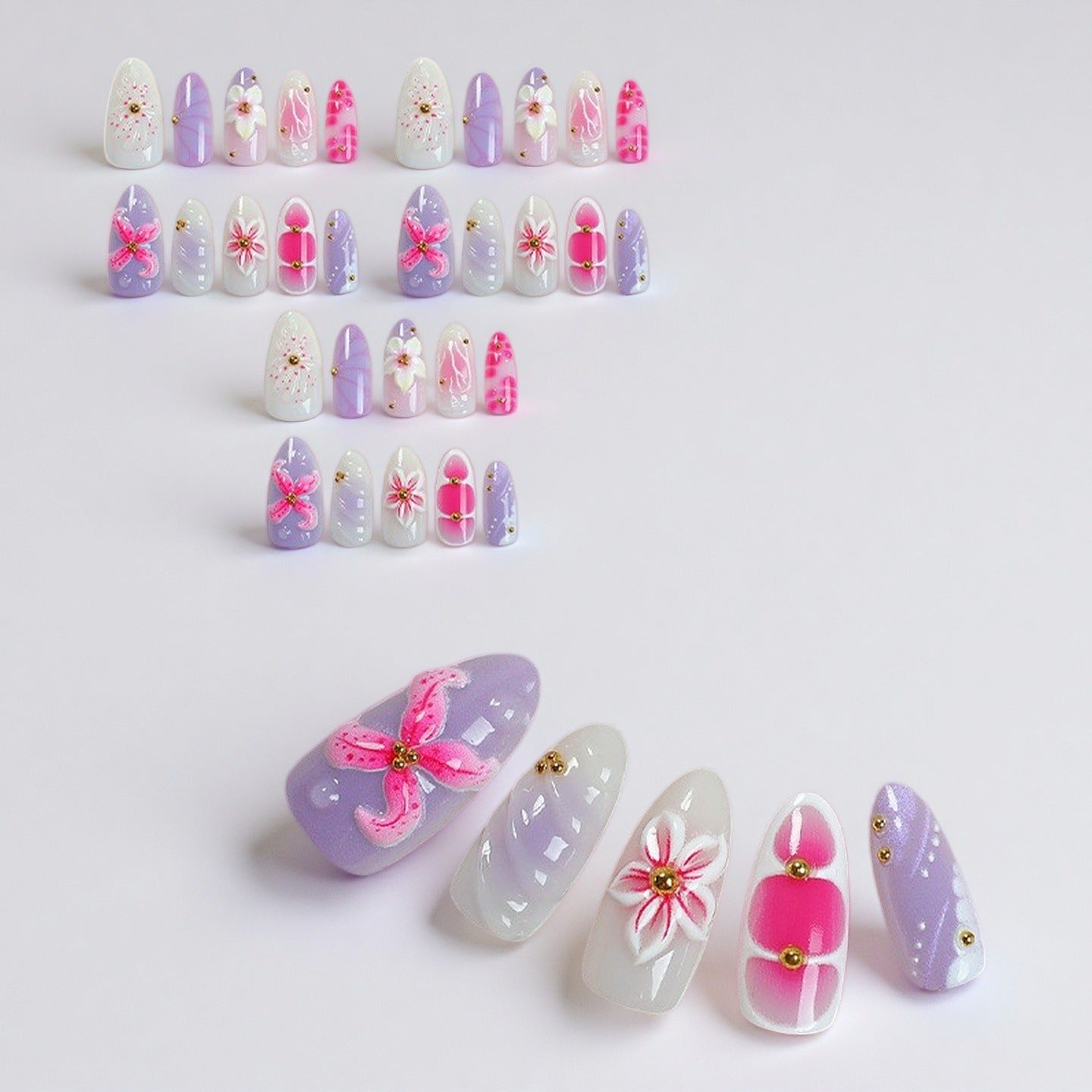 Künstlerisches Press-On Nagelset Brehn
