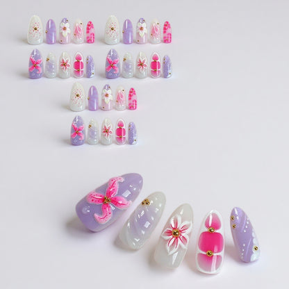 Künstlerisches Press-On Nagelset Brehn